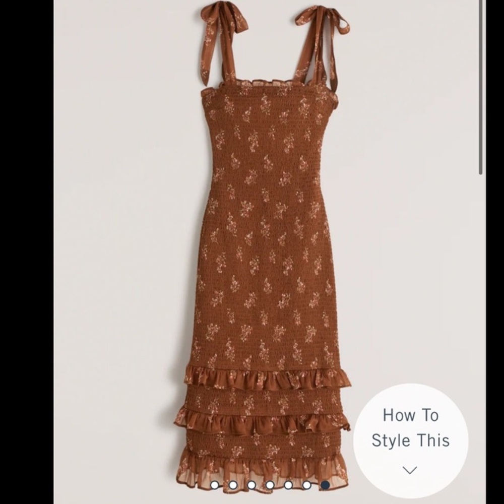 Abercrombie & Fitch Brown Floral Midi Dress